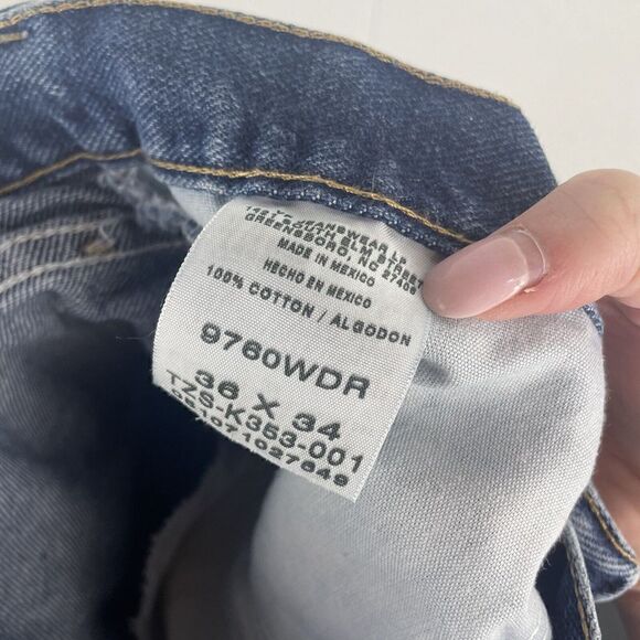 Wrangler Jean  Made in‎ Mexico 100% Cotton Jeans 36 x 34 TZS-K353-001 - Picture 7 of 9